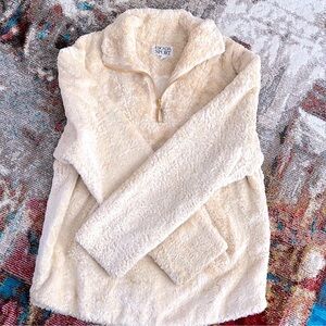 Escada Sport Faux Fur Luxury Quarterzip Pullover